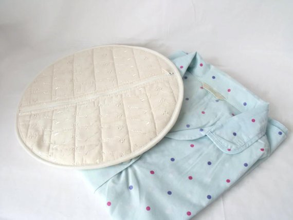 quilted pyjama case, nightwear bag for your nighty, cream broderie anglaise 