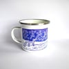 Blue Fox Enamel Mug - Cute Whimsical Nature Inspired Joy Gift - Travel Camping