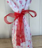 Fabric Bottle Bag in a Trailing Hearts Pattern