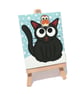 Custom Cat and Robin Original Miniature Art - pet portrait mini painting - Image 3