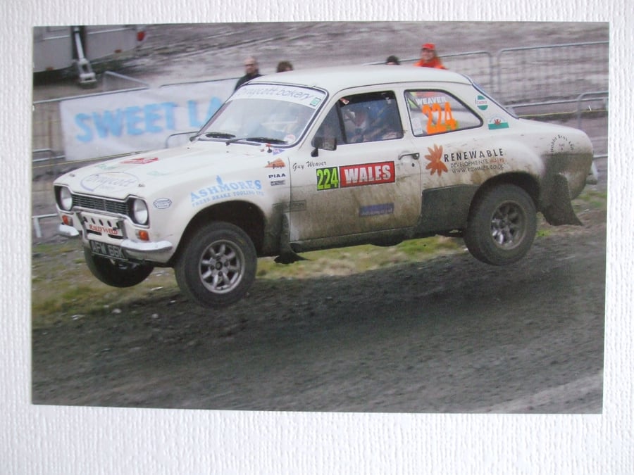 Photographic greetings card of a Ford Escort RS1600 Mk. 1.