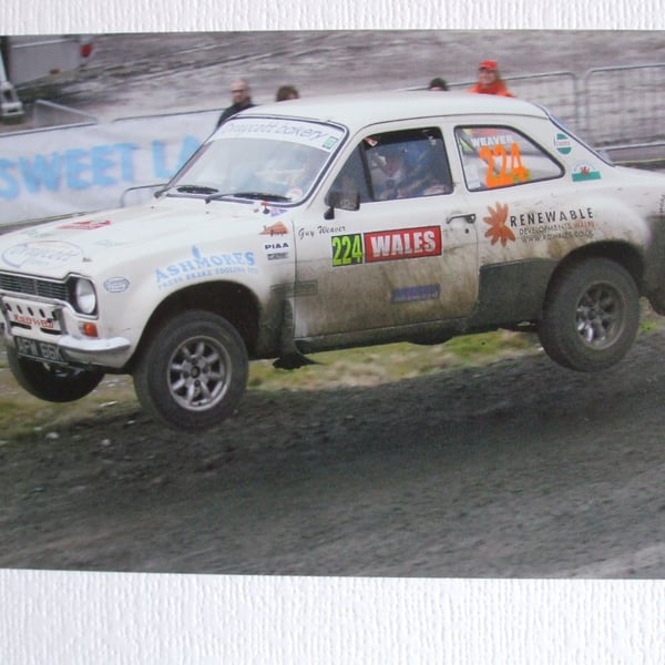Photographic greetings card of a Ford Escort RS1600 Mk. 1.