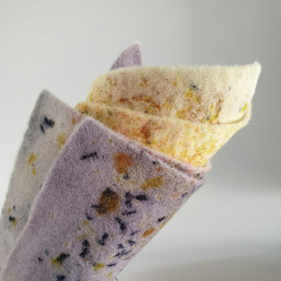 Naturally Dyed Wool Felt Sheets - Pack of 4 Medium Summer Iris