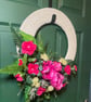 Crochet Pink Peony Wreath Front Door UK - Handmade Spring Summer Wreath 41cm - Image 3