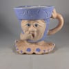 Small Ceramic Mint Green Garden Home Plant Flower Herb Pot Mug Planter Container