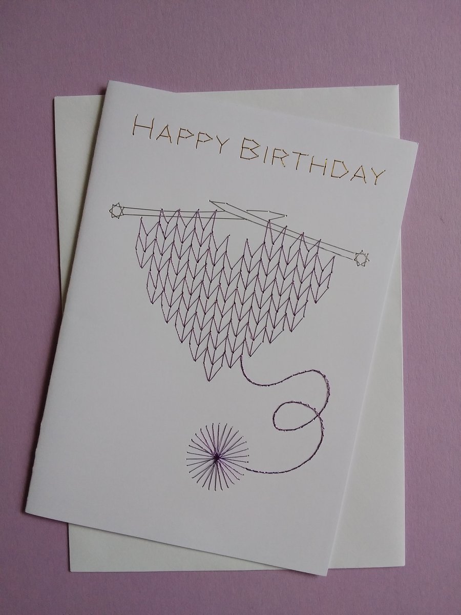 Knitters Birthday Card.