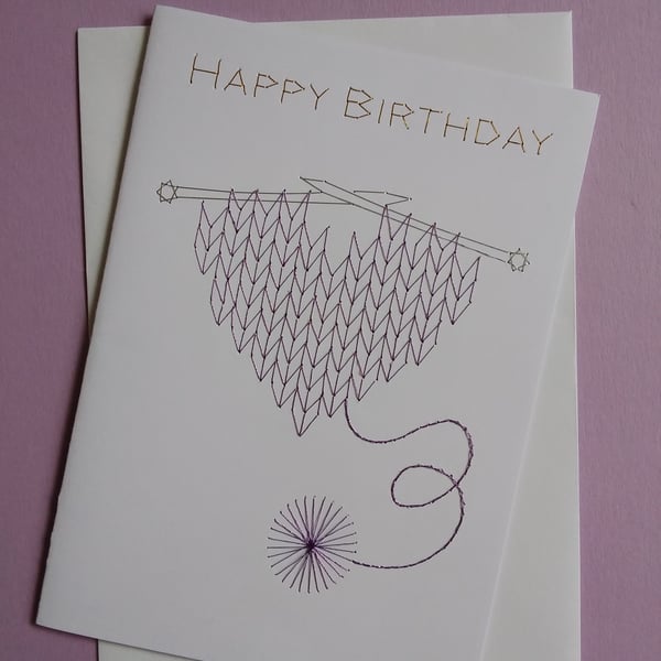 Knitters Birthday Card.