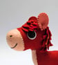 Lucky Red Horse - Wool Felt Sculpture - Image 3