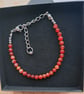 Orange Red carnelian bracelet 