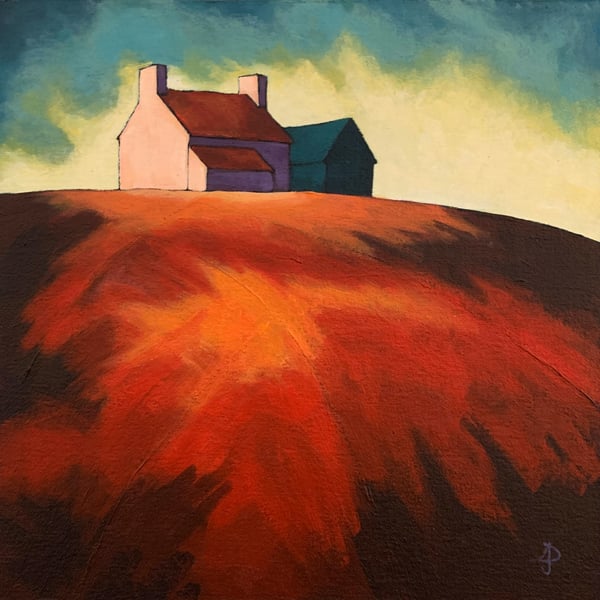 Teesdale Farm with barn 2 - Original acrylic painting 