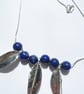 Folded Leaves Necklace, Sterling Silver with Red Jasper - Image 3