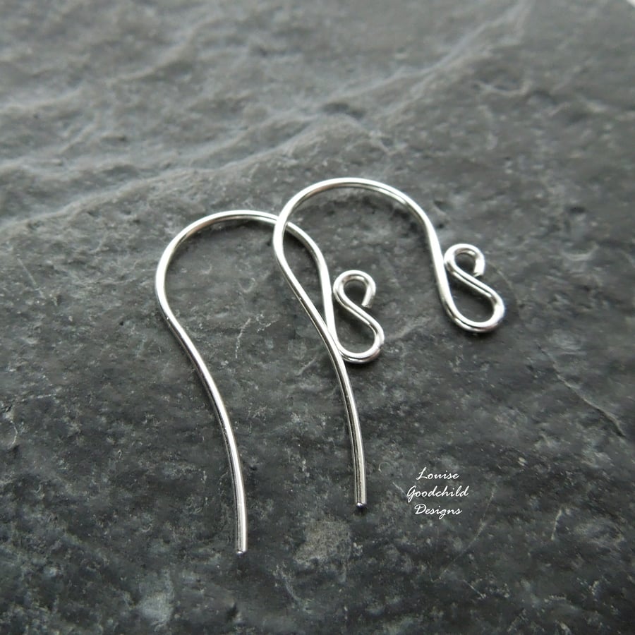 Sterling silver ear wires, swan earwires, 3 pairs, made to order, make your own