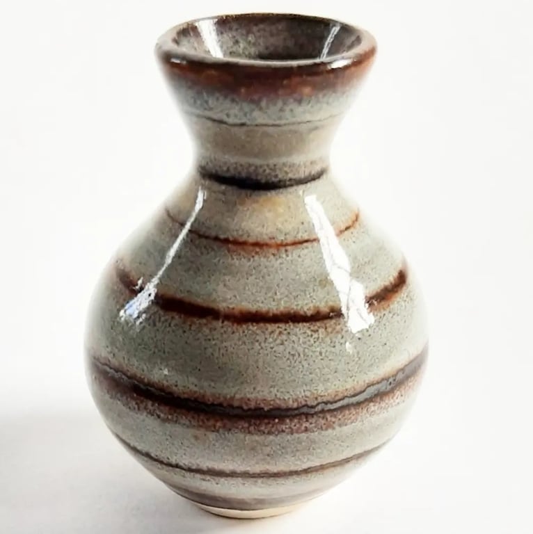 Miniature Stripy Bud Ceramic Vase 