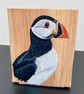 Puffin original art on wood