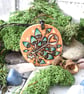 Steampunk fungi key. Pyrography hanging disc, personalisable. - Image 3