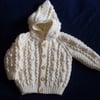 18" Boys Bobbles Aran Jacket with Hood