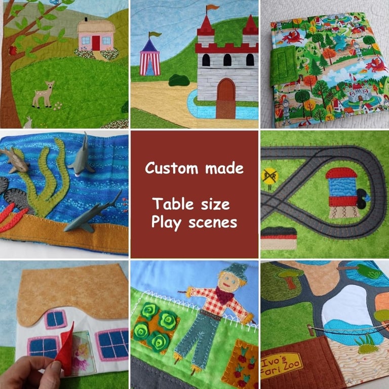 Bespoke playmat playscene toy - gift for children Table top size - Made to order