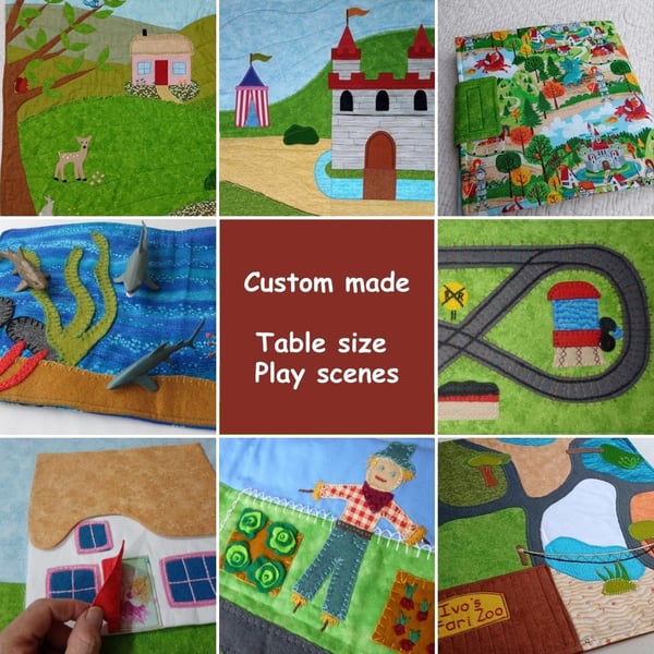 Bespoke playmat playscene toy - table top size UKCA gift for children