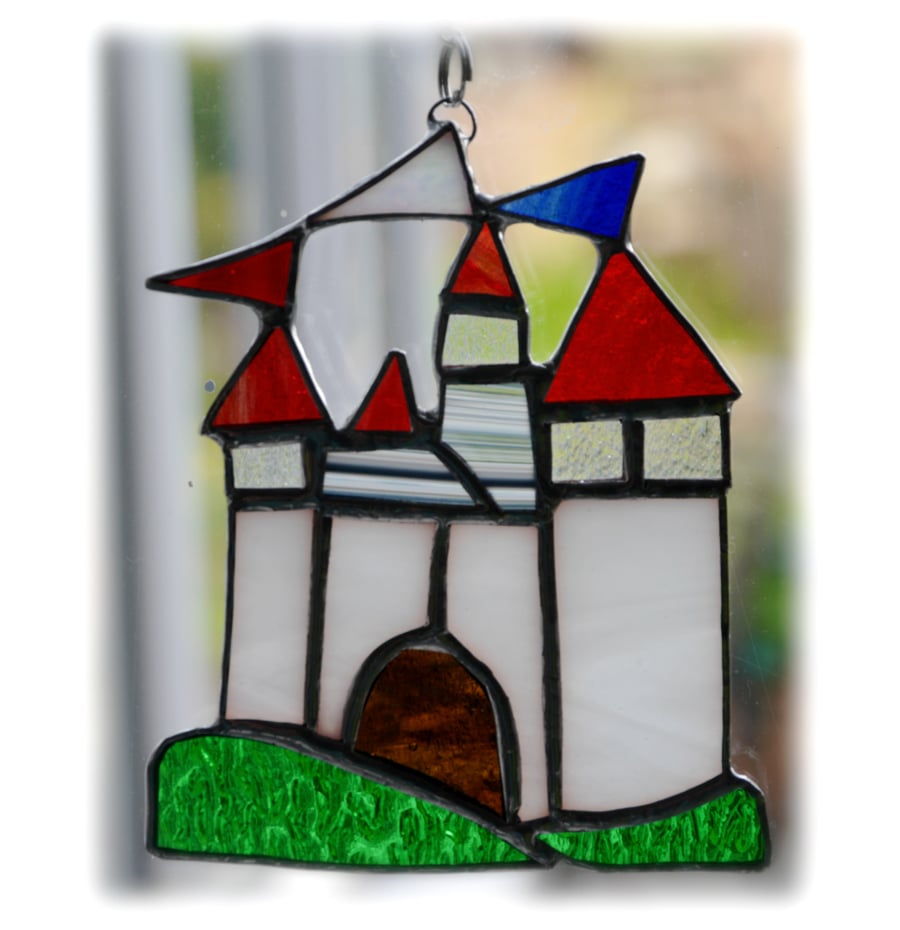 Castle Suncatcher Stained Glass Fairytale Handmade 011