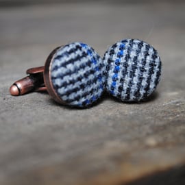 Small Grid Woollen Cufflinks