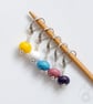 Lampwork Stitch Markers - Poly Pride - Image 1