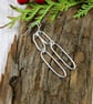 Earrings, Sterling Silver Long Oval Droppers