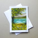 original art hand painted landscape watercolour greetings card ( ref FA139 B1 )