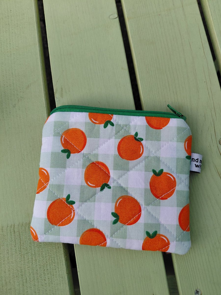 Orange fruit Quilted Coin Purse