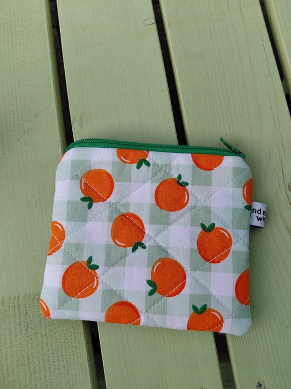Orange fruit Quilted Coin Purse