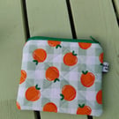 Orange fruit Quilted Coin Purse