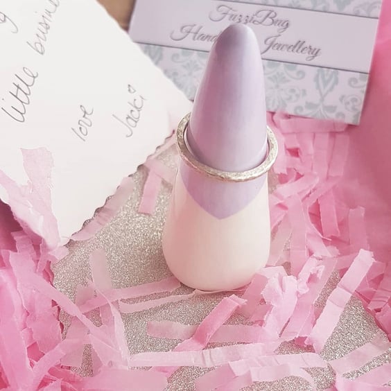 Sterling Silver Hammered Stacker Ring