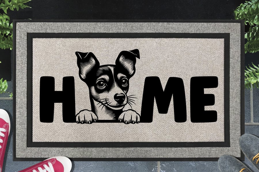 Toy Fox Terrier Home Door Mat No.2 - All Weather Welcome Mat - 45x70cm 