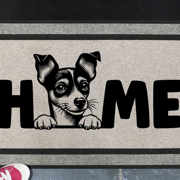 Toy Fox Terrier Home Door Mat No.2 - All Weather Welcome Mat - 45x70cm 