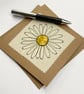 Daisy flower recycled embroidered art card.  - Image 2