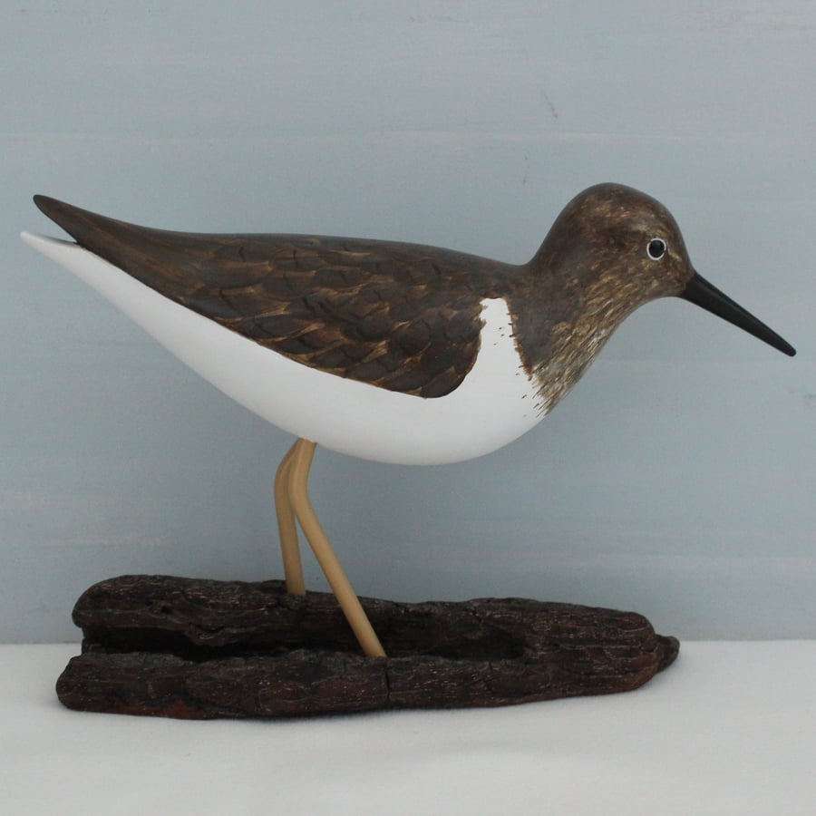 Sandpiper on driftwood
