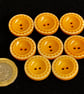 Vintage Orange Buttons: Orange ‘Pie Crust’ Décor 8x 20mm