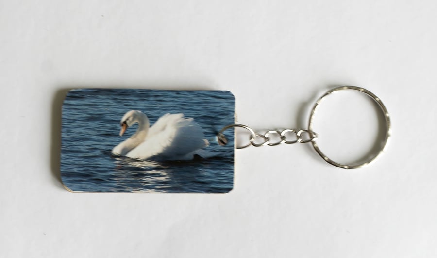 Swan Wooden Keyring