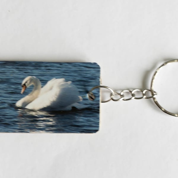 Swan Wooden Keyring