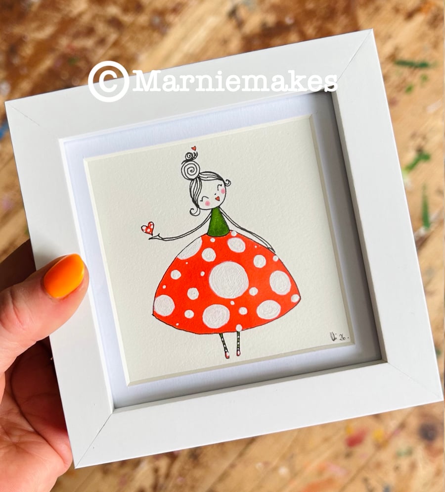 Dotty - Framed Original Mini Illustration