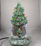 Ceramic Snowy Christmas Conifer Cottage House Table Lamp Ornament Decoration. - Image 4