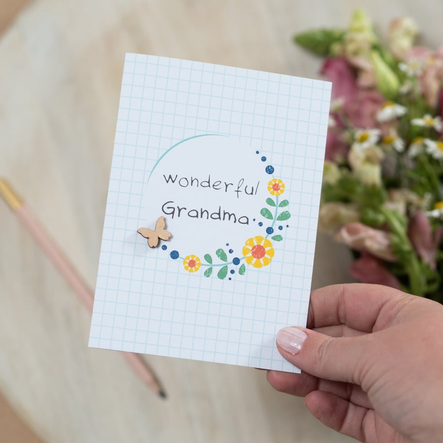 Grandma Card - Handmade Card - Birthday Card, Card for Grandma