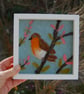 Robin in a cherry tree-  Needle felted  picture -  - Image 3