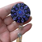 Hand painted mandala Badge Reel