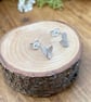 Handmade Silver Petal Duo Stud Earrings - Image 7