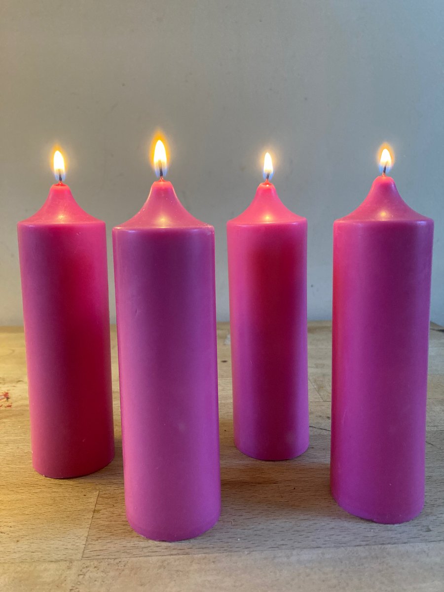 Short Decorative 100% Organic Soy Wax Pillar Candles (4-pack)