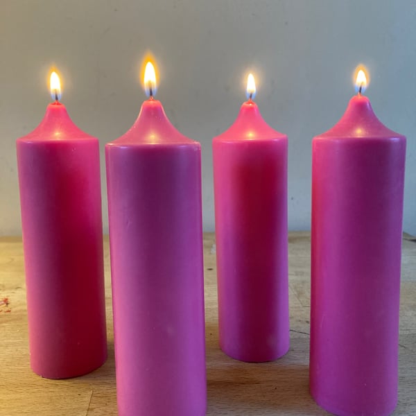 Short Decorative 100% Organic Soy Wax Pillar Candles (4-pack)