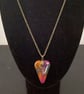  Handcrafted Rainbow Resin Heart Pendant Necklace  - Image 1