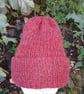 Red hand made Gotland fleece beanie hat - Image 2