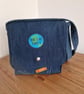 Upcycled Denim Crossbody Bag – There Is No Planet B – Handmade Sustainable Bag