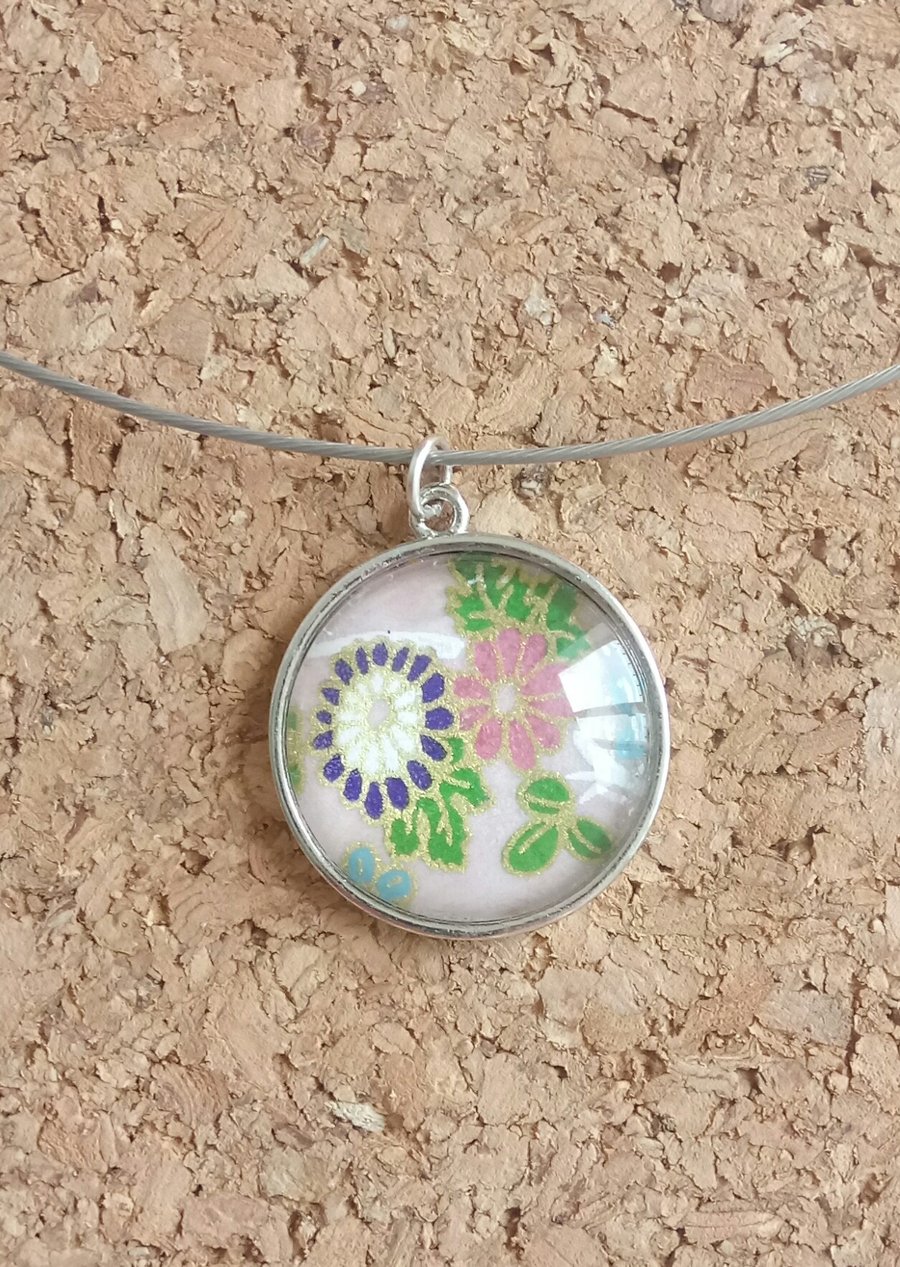 A Unique Mini Print or Collage in a Cabochon Pendant